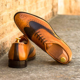 DapperFam Aeron in Cognac / Dark Brown Men's Italian Leather Full Brogue — Style 3407