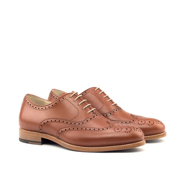DapperFam Aeron in Cognac Men's Italian Leather Full Brogue in Cognac