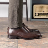 DapperFam Aeron in Dark Brown Men's Italian Leather Full Brogue — Style 5515