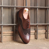 DapperFam Aeron in Dark Brown Men's Lux Suede & Italian Leather Full Brogue in Dark Brown
