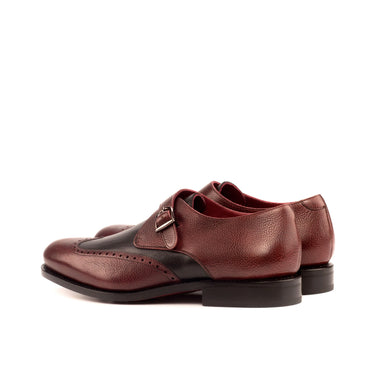 DapperFam Brenno in Burgundy / Black Men's Italian Full Grain Leather Single Monk