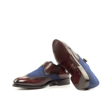 DapperFam Brenno in Burgundy / Jeans Men's Sartorial & Hand-Painted Patina Single Monk