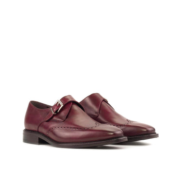 DapperFam Brenno in Burgundy Men's Italian Leather Single Monk in Burgundy