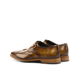 DapperFam Brenno in Cognac Men's Hand-Painted Patina Single Monk