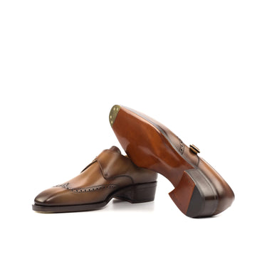 DapperFam Brenno in Cognac Men's Italian Leather Single Monk