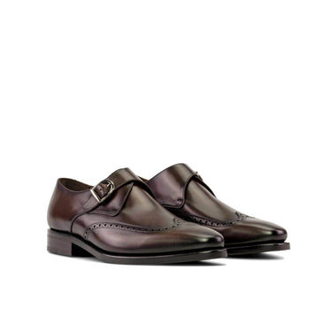 DapperFam Brenno in Dark Brown Men's Italian Leather Single Monk in Dark Brown