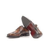 DapperFam Brenno in Fire Men's Hand-Painted Patina Single Monk