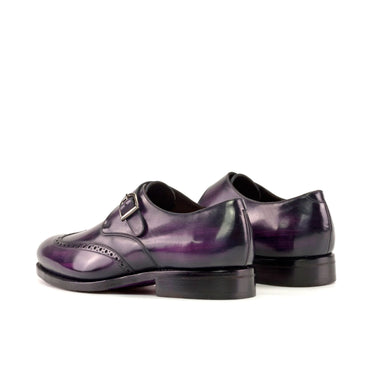 DapperFam Brenno in Purple Men's Hand-Painted Patina Single Monk
