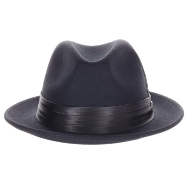 DapperFam Fellini Crushable Wool Fedora in Black