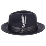 DapperFam Fellini Crushable Wool Fedora in Black