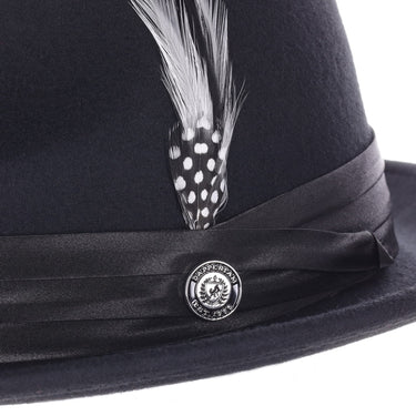 DapperFam Fellini Crushable Wool Fedora in Black