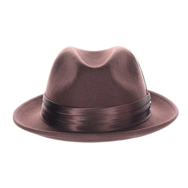 DapperFam Fellini Crushable Wool Fedora in Dark BRown