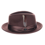 DapperFam Fellini Crushable Wool Fedora in Dark Brown