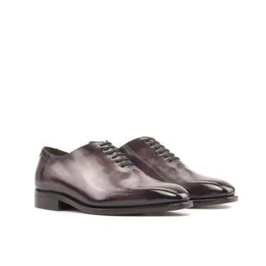 DapperFam Giuliano in Aubergine Men's Hand-Painted Patina Whole Cut in Aubergine