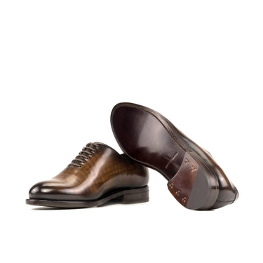 DapperFam Giuliano in Brown Men's Hand-Painted Patina Whole Cut in #color_
