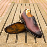 DapperFam Giuliano in Burgundy Men's Italian Leather Whole Cut — Style 5239