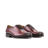 DapperFam Giuliano in Burgundy Men's Italian Leather Whole Cut — Style 5239