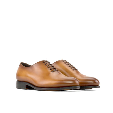 DapperFam Giuliano in Cognac Men's Italian Leather Whole Cut in Cognac