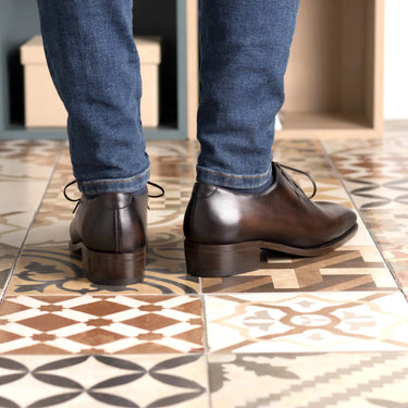 DapperFam Giuliano in Dark Brown Men's Vitello Leather Whole Cut