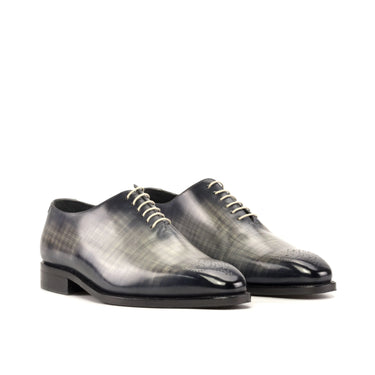 DapperFam Giuliano in Grey Men's Hand-Painted Patina Whole Cut in Grey