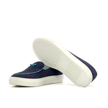 DapperFam King in Navy Men's Linen Belgian Sneaker