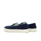 DapperFam King in Navy Men's Linen Belgian Sneaker
