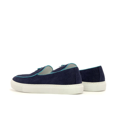 DapperFam King in Navy Men's Linen Belgian Sneaker