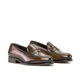 DapperFam Luciano in Brown Men's Hand-Painted Patina Loafer — Style 5366