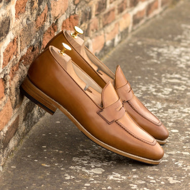 DapperFam Luciano in Cognac Men's Italian Cordovan Leather Loafer in #color_