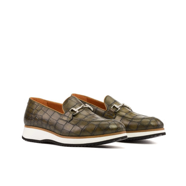 DapperFam Luciano in Olive / Cognac Men's Italian Leather in Olive / Cognac