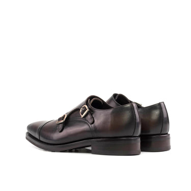 DapperFam Monaco in Dark Brown Men's Italian Leather Double Monk