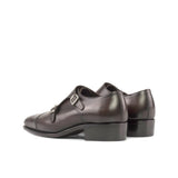 DapperFam Monaco in Dark Brown Men's Italian Leather Double Monk