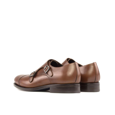 DapperFam Monaco in Med Brown Men's Italian Leather Double Monk