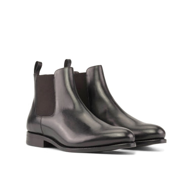DapperFam Monza in Black Men's Italian Leather Chelsea Boot in Black