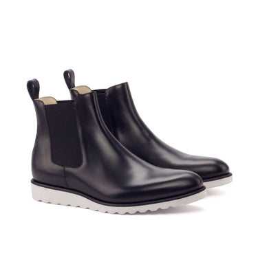 DapperFam Monza in Black Men's Italian Leather Chelsea Boot in Black