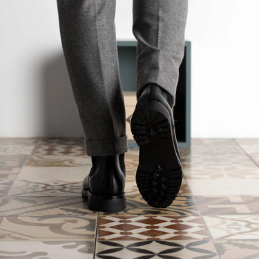 DapperFam Monza in Black Men's Italian Leather Chelsea Boot