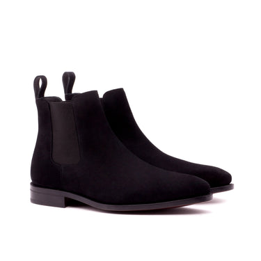DapperFam Monza in Black Men's Lux Suede Chelsea Boot in Black