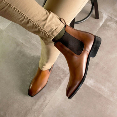 DapperFam Monza in Brown Men's Italian Leather Chelsea Boot