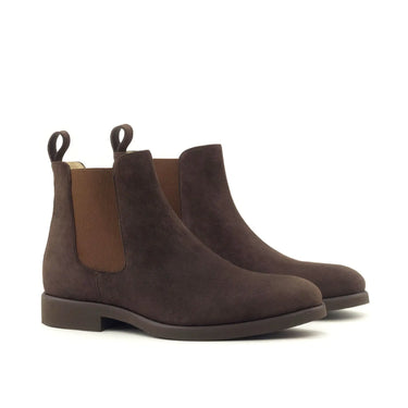 DapperFam Monza in Brown Men's Italian Suede Chelsea Boot in Brown