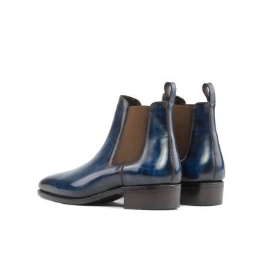 DapperFam Monza in Denim Men's Italian Leather Chelsea Boots