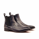 DapperFam Monza in Grey Men's Hand-Painted Patina Chelsea Boot