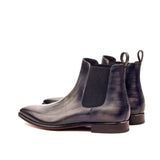DapperFam Monza in Grey Men's Hand-Painted Patina Chelsea Boot