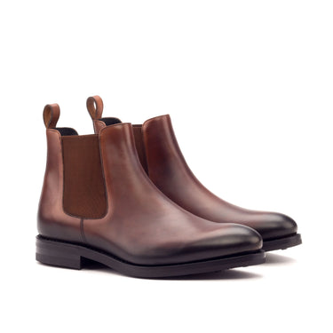 DapperFam Monza in Med Brown Men's Italian Leather Chelsea Boot in Med Brown