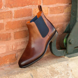 DapperFam Monza in Med Brown Men's Italian Leather Chelsea Boot — Style 2372
