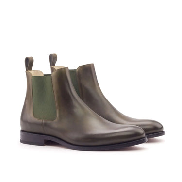 DapperFam Monza in Olive Men's Italian Leather Chelsea Boot in Olive