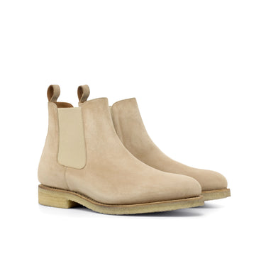 DapperFam Monza in Taupe Men's Italian Suede Chelsea Boot in Taupe #color_ Taupe