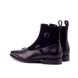 DapperFam Octavian in Black Men's Italian Leather & Italian Suede Buckle Boot