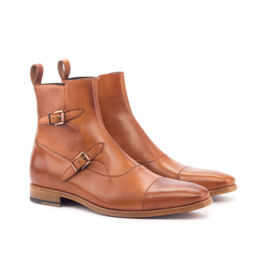 DapperFam Octavian in Cognac Men's Italian Leather Buckle Boot in Cognac