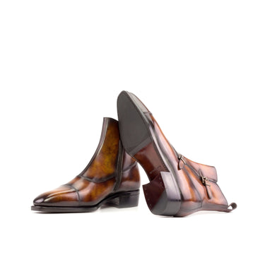 DapperFam Octavian in Fire Men's Hand-Painted Patina Buckle Boot