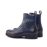 DapperFam Octavian in Navy Men's Italian Leather Buckle Boot